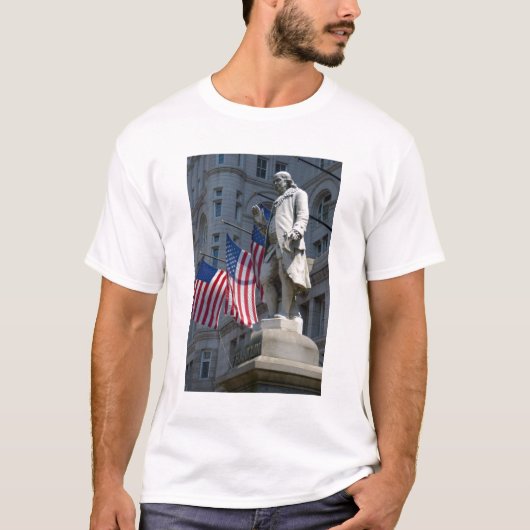 Washington, DC, standbeeld van Benjamin Franklin T-shirt (Voorkant)
