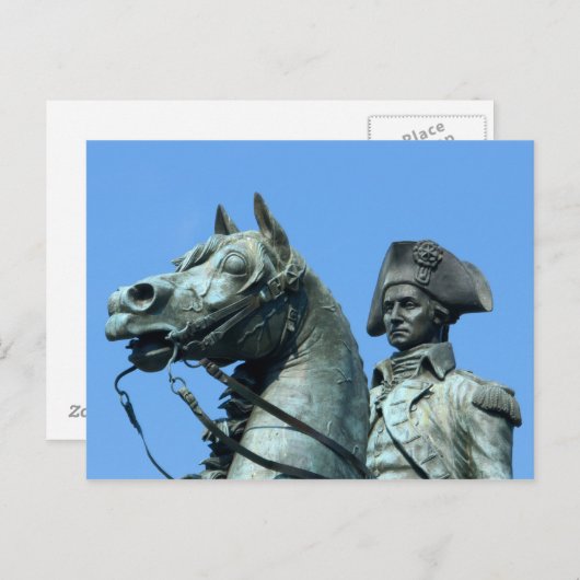 Washington, DC, standbeeld van generaal George Briefkaart (Voorkant / Achterkant)