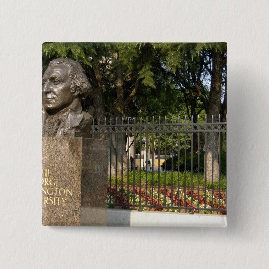 Washington, DC, standbeeld van George Washington,  Vierkante Button 5,1 Cm (Voorkant)