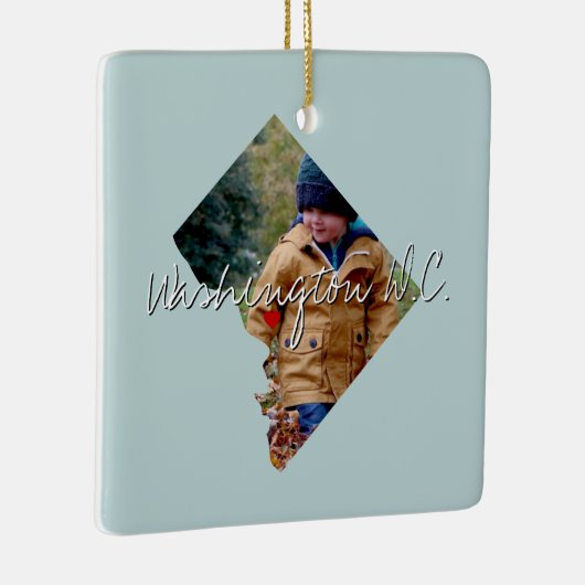 Washington DC State Photo insert and town name Keramisch Ornament (Rechts)
