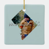 Washington DC State Photo insert and town name Keramisch Ornament (Achterkant)