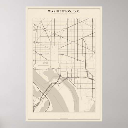 Washington DC Straatkaart Poster (Voorkant)