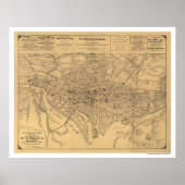 Washington DC & Suburbs Map door Gedney 1886 Poster (Voorkant)