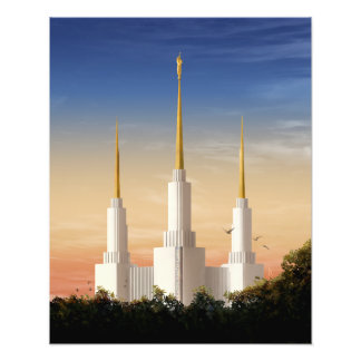 Washington DC Temple Sunset Foto Afdruk