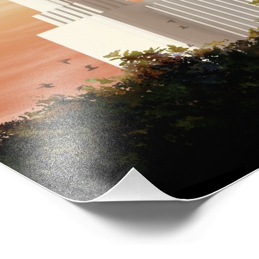 Washington DC Temple Sunset Foto Afdruk (Hoek)