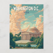 Washington DC Thomas Jefferson Memorial Reis Kunst Briefkaart (Voorkant)