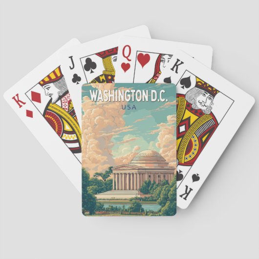 Washington DC Thomas Jefferson Memorial Travel Art Pokerkaarten (Achterkant)