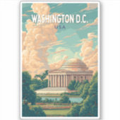 Washington DC Thomas Jefferson Memorial Travel Art Sticker (Voorkant)