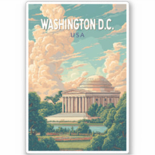 Washington DC Thomas Jefferson Memorial Travel Art Sticker