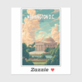 Washington DC Thomas Jefferson Memorial Travel Art Sticker (Vel)