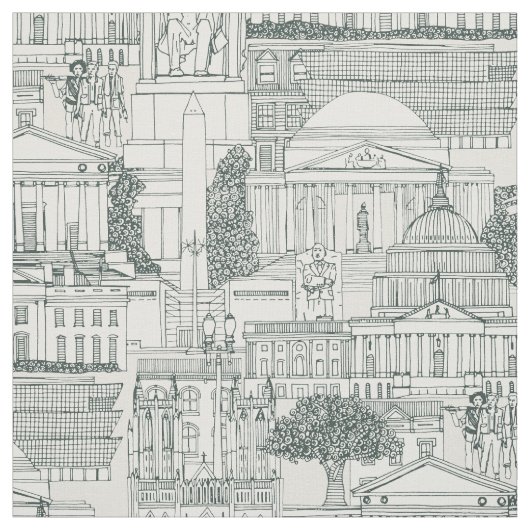 Washington DC toile balsem sterk wit Stof (Swatch)