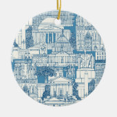 Washington DC toile blauw Keramisch Ornament (Voorkant)