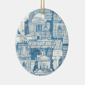 Washington DC toile blue Keramisch Ornament (Rechts)