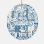 Washington DC toile blue Keramisch Ornament (Links)