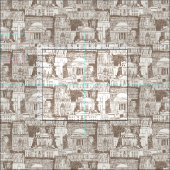 Washington DC toile chocolade Stof (Delen)