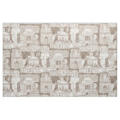 Washington DC toile chocolade Stof (Fat Quarter)