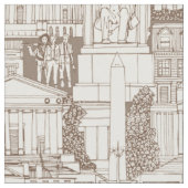 Washington DC toile chocolade Stof (Close Up)