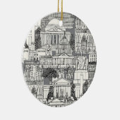 Washington DC toile gray Keramisch Ornament (Rechts)