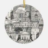 Washington DC toile gray Keramisch Ornament (Voorkant)