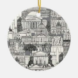 Washington DC toile gray Keramisch Ornament