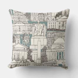 Washington DC toile juniper Kussen
