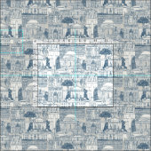 Washington DC toile kobalt sterk wit Stof (Delen)