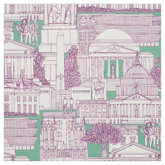 Washington DC toile paarse pepermunt Stof (Swatch)