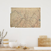 Washington DC Topografische Burgeroorlog 1861 Poster (Keuken)