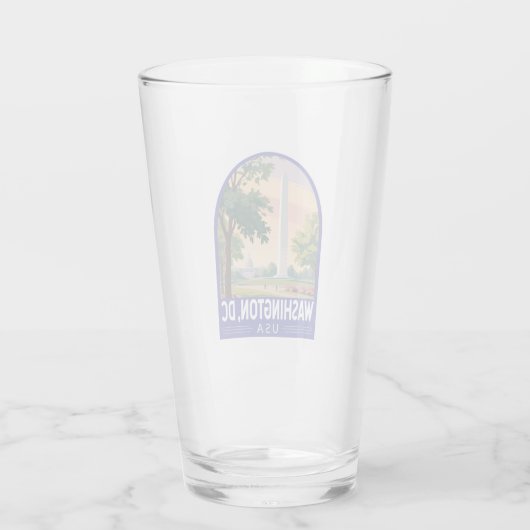 Washington DC Travel Art Emblem Glas (Achterkant)