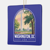 Washington DC Travel Art Emblem Keramisch Ornament (Links)