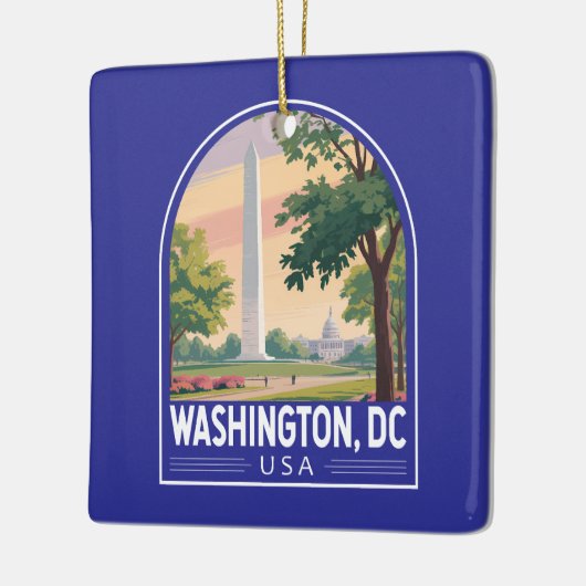 Washington DC Travel Art Emblem Keramisch Ornament (Links)