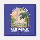 Washington DC Travel Art Emblem Magneet (Voorkant)