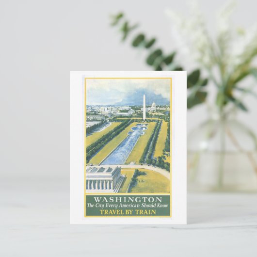  Washington DC Travel Poster Briefkaart (Staand voorkant)