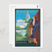  Washington DC Travel Poster Briefkaart (Voorkant / Achterkant)