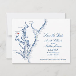 Washington DC Trouw Elegante Marineblauwe Kaart