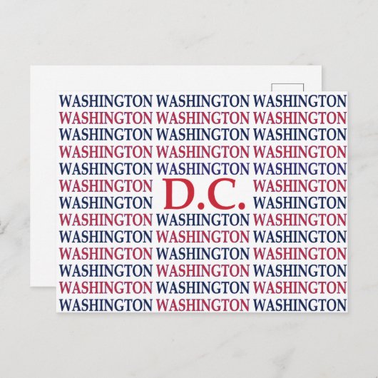 Washington DC Typografie Briefkaart (Voorkant / Achterkant)