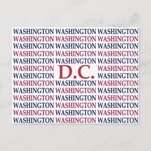 Washington DC Typografie Briefkaart (Voorkant)