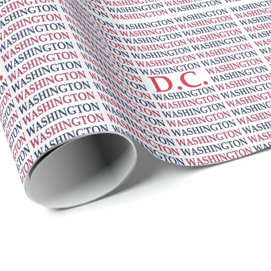 Washington DC Typografie Cadeaupapier (Rol Hoek)