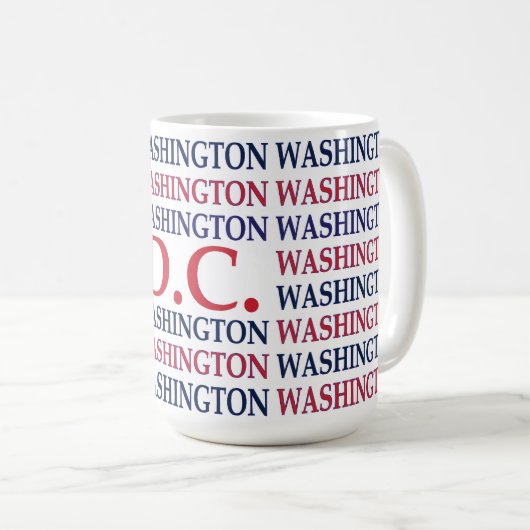Washington DC Typografie Koffiemok (Voorkant rechts)