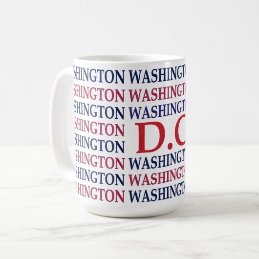 Washington DC Typografie Koffiemok (Voorkant links)