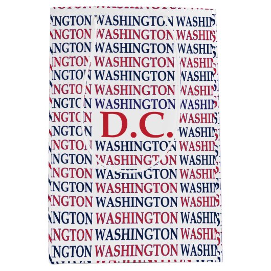 Washington DC Typografie Medium Cadeauzakje (Voorkant)
