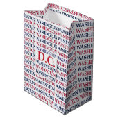 Washington DC Typografie Medium Cadeauzakje (Achterkant Gekanteld)