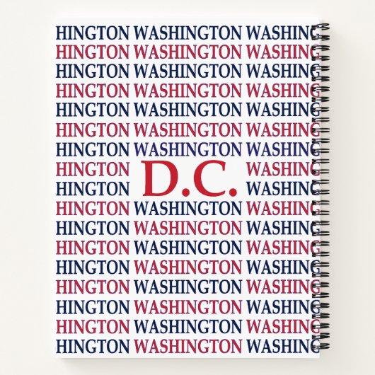 Washington DC Typografie Notitieboek (Achterkant)