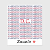 Washington DC Typografie Sticker (Vel)