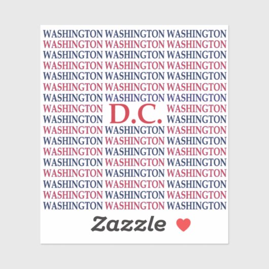 Washington DC Typografie Sticker (Vel)