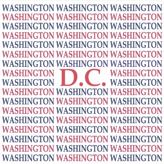 Washington DC Typografie Sticker (Voorkant)