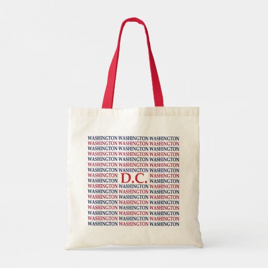 Washington DC Typografie Tote Bag (Achterkant)