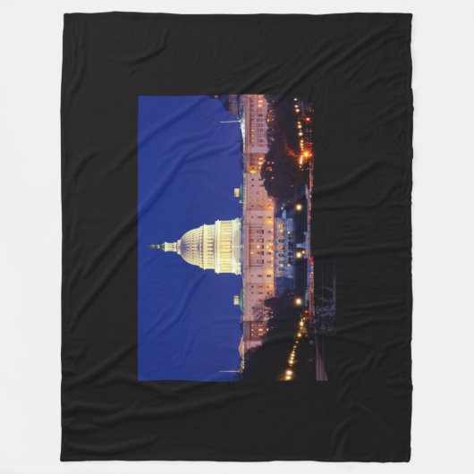 Washington DC United States Capitol in Dusk Fleece Deken (Voorkant)