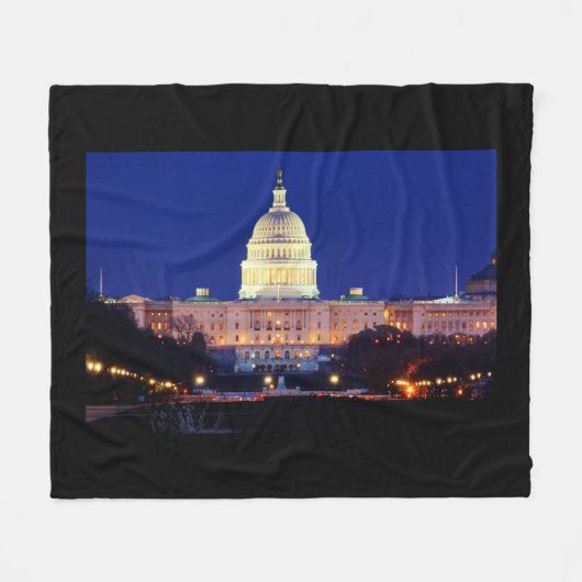 Washington DC United States Capitol in Dusk Fleece Deken (Voorkant (Horizontaal))