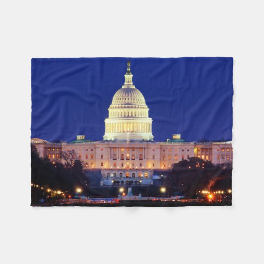 Washington DC United States Capitol in Dusk Fleece Deken (Voorkant (Horizontaal))